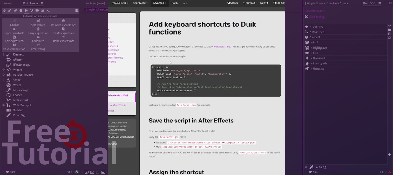 Free: Duik Ángela: Keyboard Shortcuts and the Duik API (en/fr)